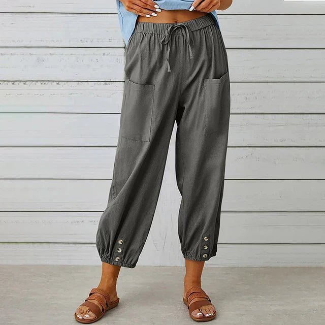 Women's Wide Leg High Waist Pants – Dark Grey
