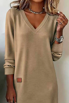 Women's V Neck Midi Dress