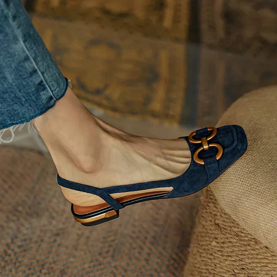 Women's Slingback Buckle Flats