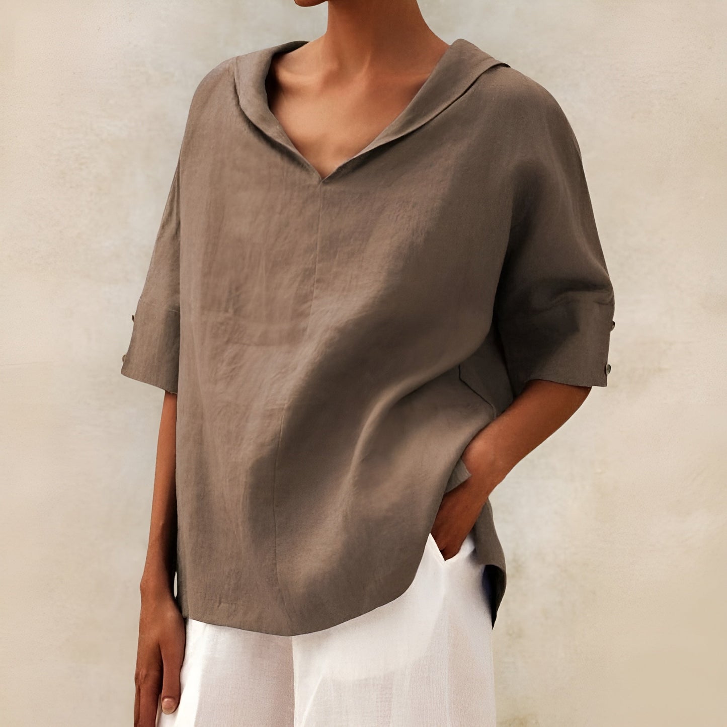 Women's Long Sleeve Blouse – Khaki