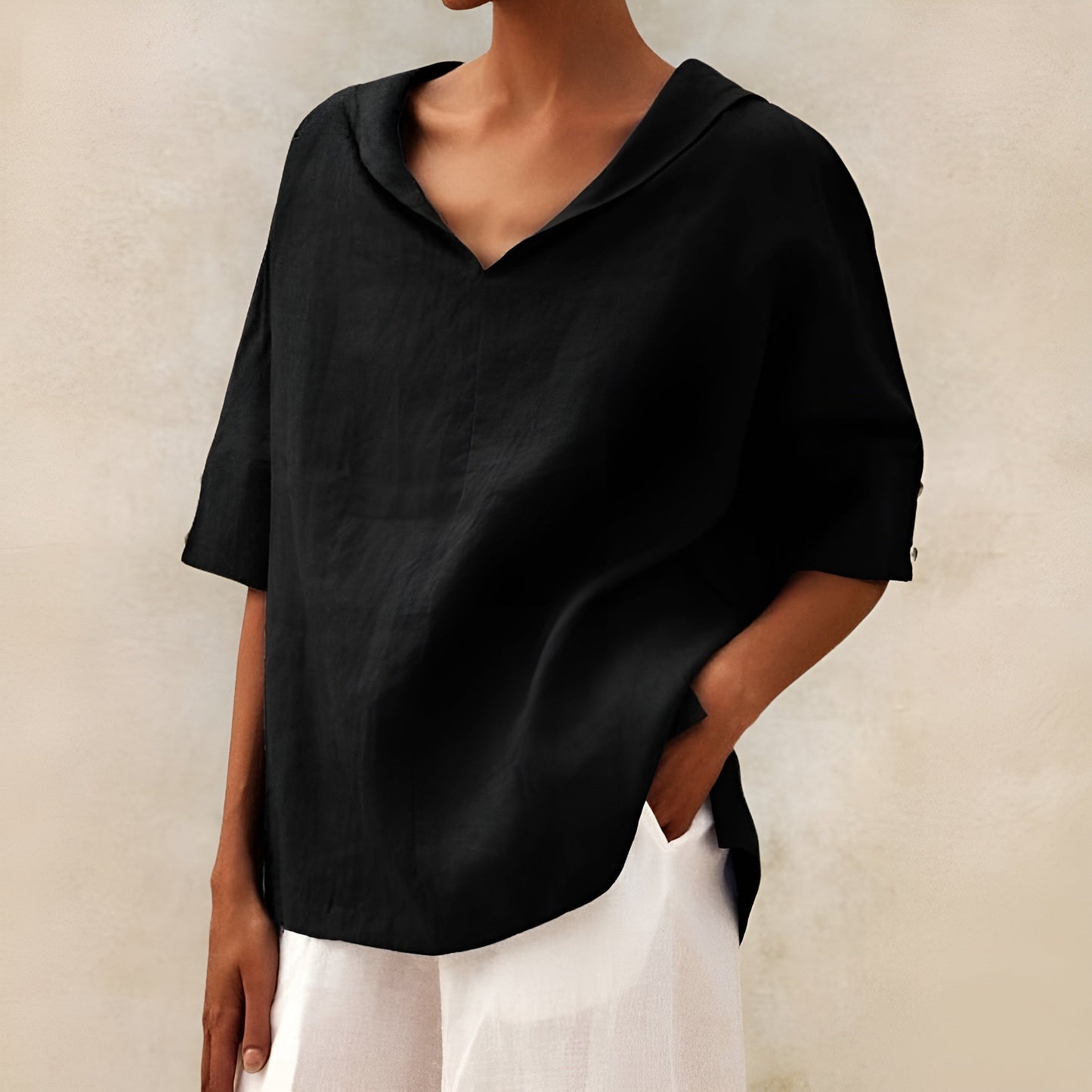 Women's Long Sleeve Blouse – Black