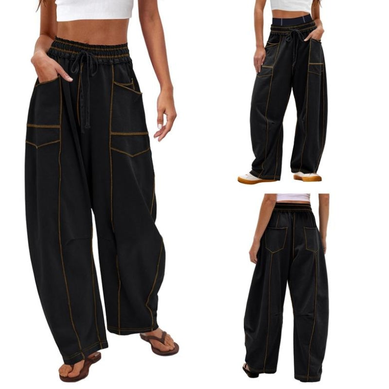 Women's Wide Leg Cargo Pants – Black
