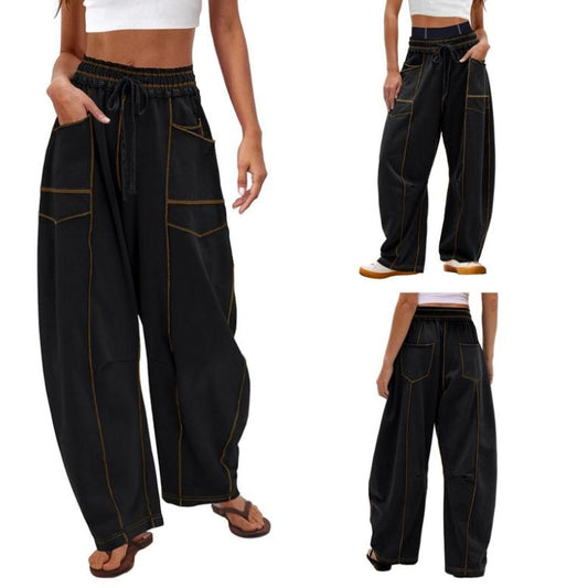 Women's Wide Leg Cargo Pants – Black