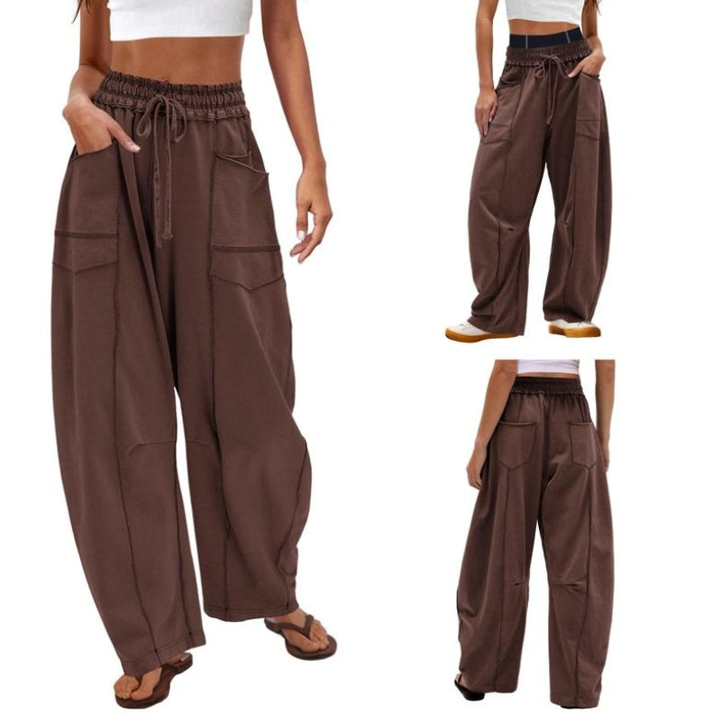 Women's Wide Leg Cargo Pants – Brown