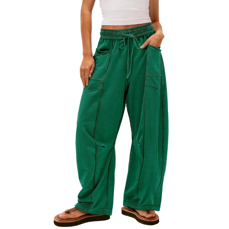 Women's Wide Leg Cargo Pants – Green