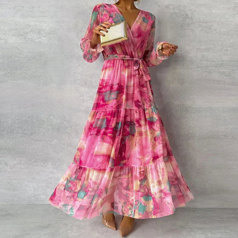 Women's V Neck Maxi Dress