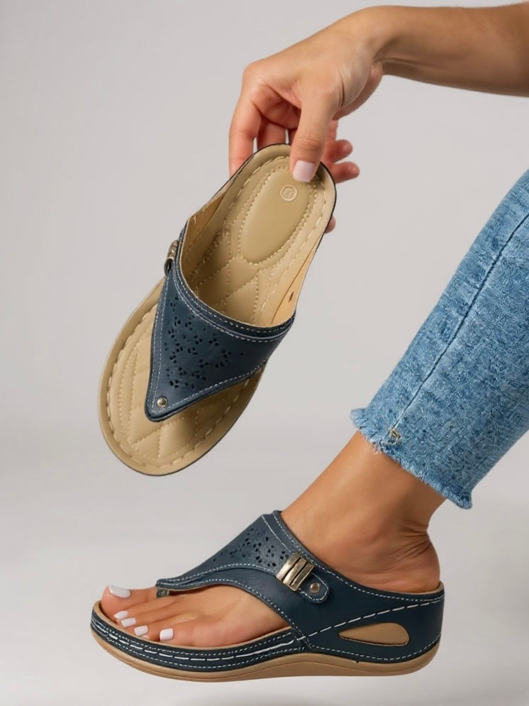 Women's Platform Thong Sandals – Blue