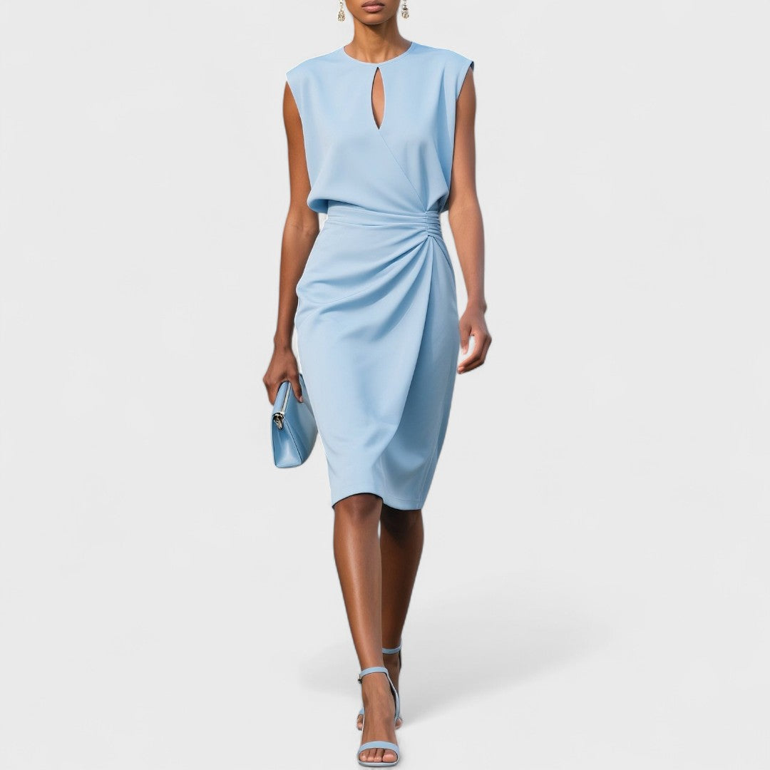 Women's Wrap Midi Dress – Light Blue