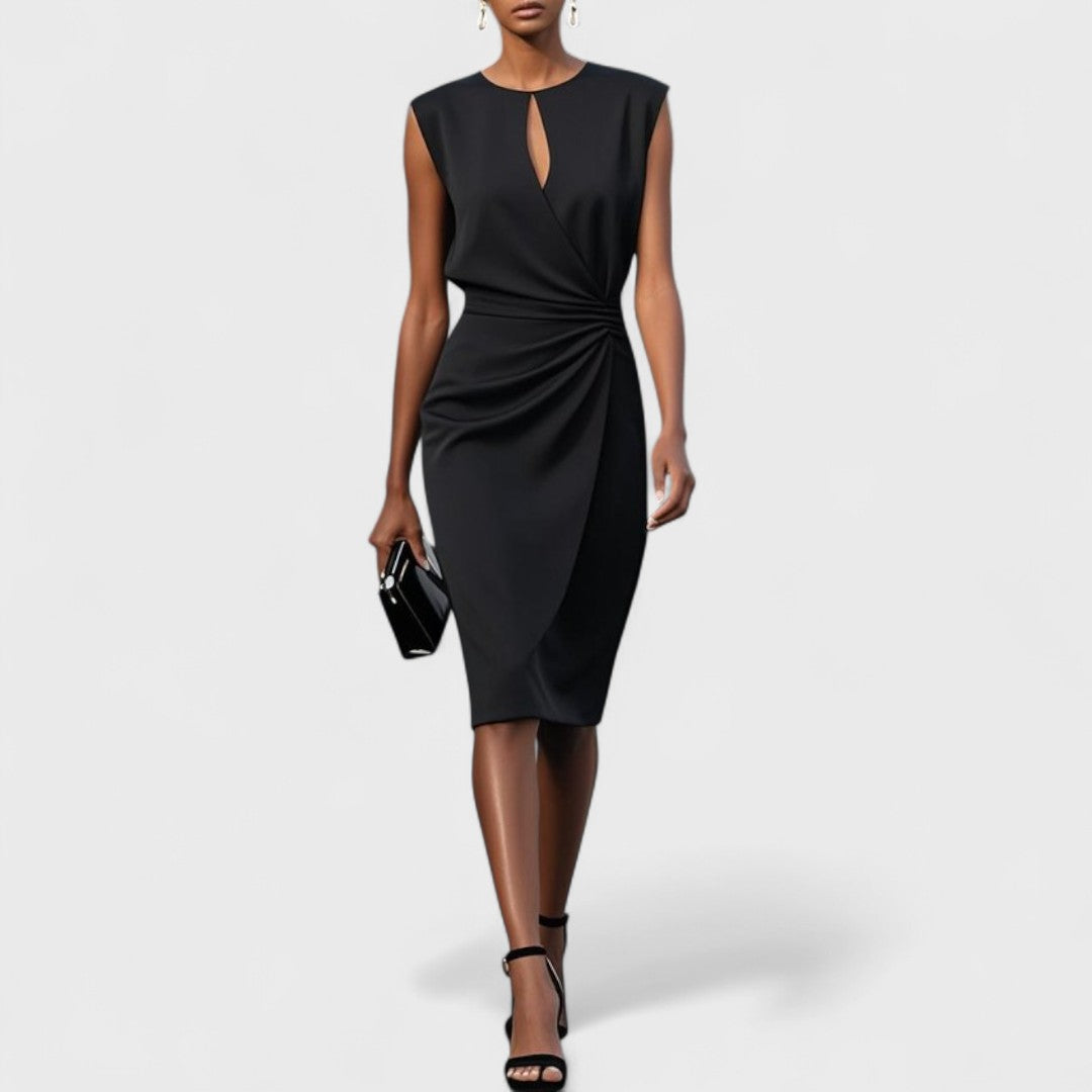 Women's Wrap Midi Dress – Black