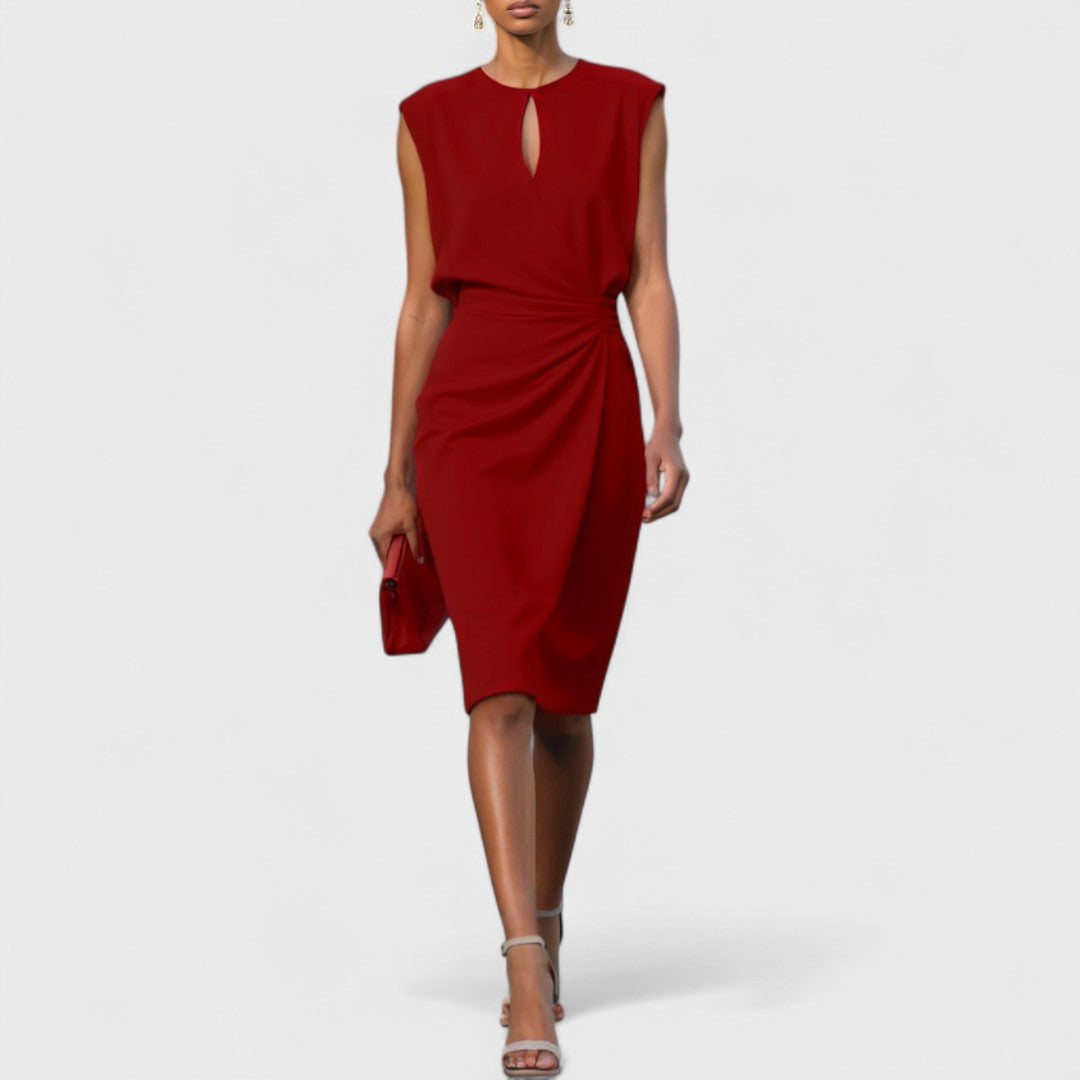 Women's Wrap Midi Dress – Red
