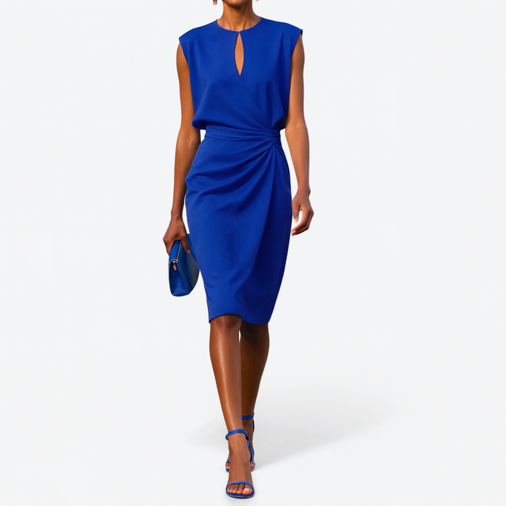 Women's Wrap Midi Dress – Dark Blue