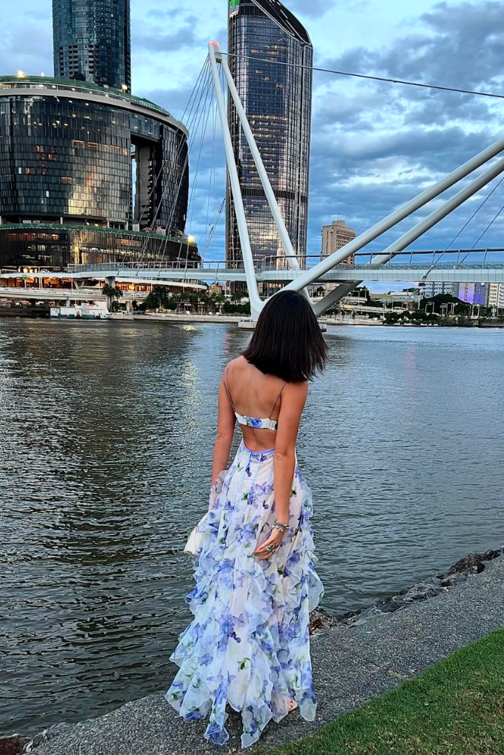 Women's V Neck Maxi Dress
