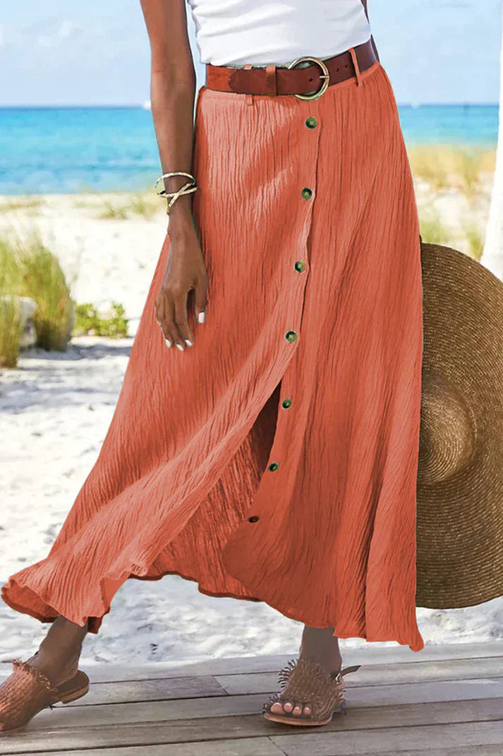 Women's Maxi High Waist Skirt – Red