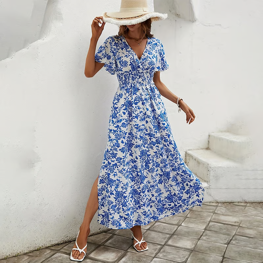 Women's V Neck Maxi Dress