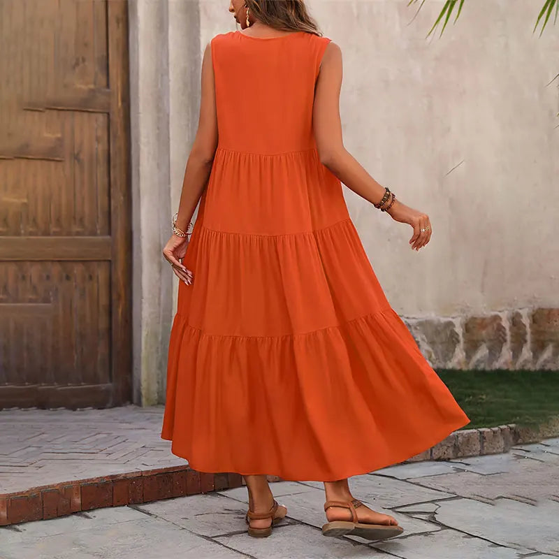 Women's V Neck Maxi Dress