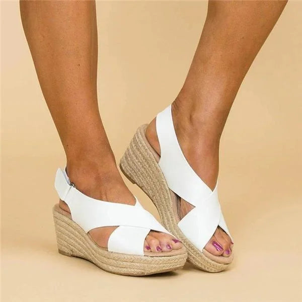 Women's Wedge Espadrille Sandals – White