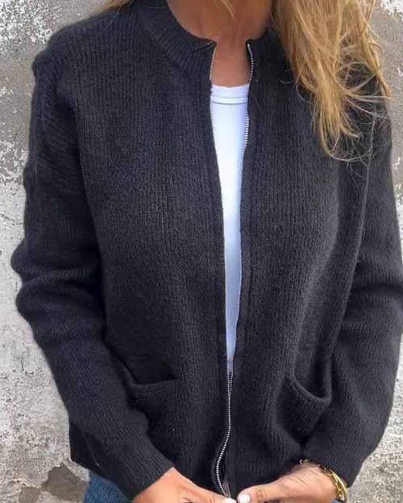 Women's Long Sleeve Cardigan – Black