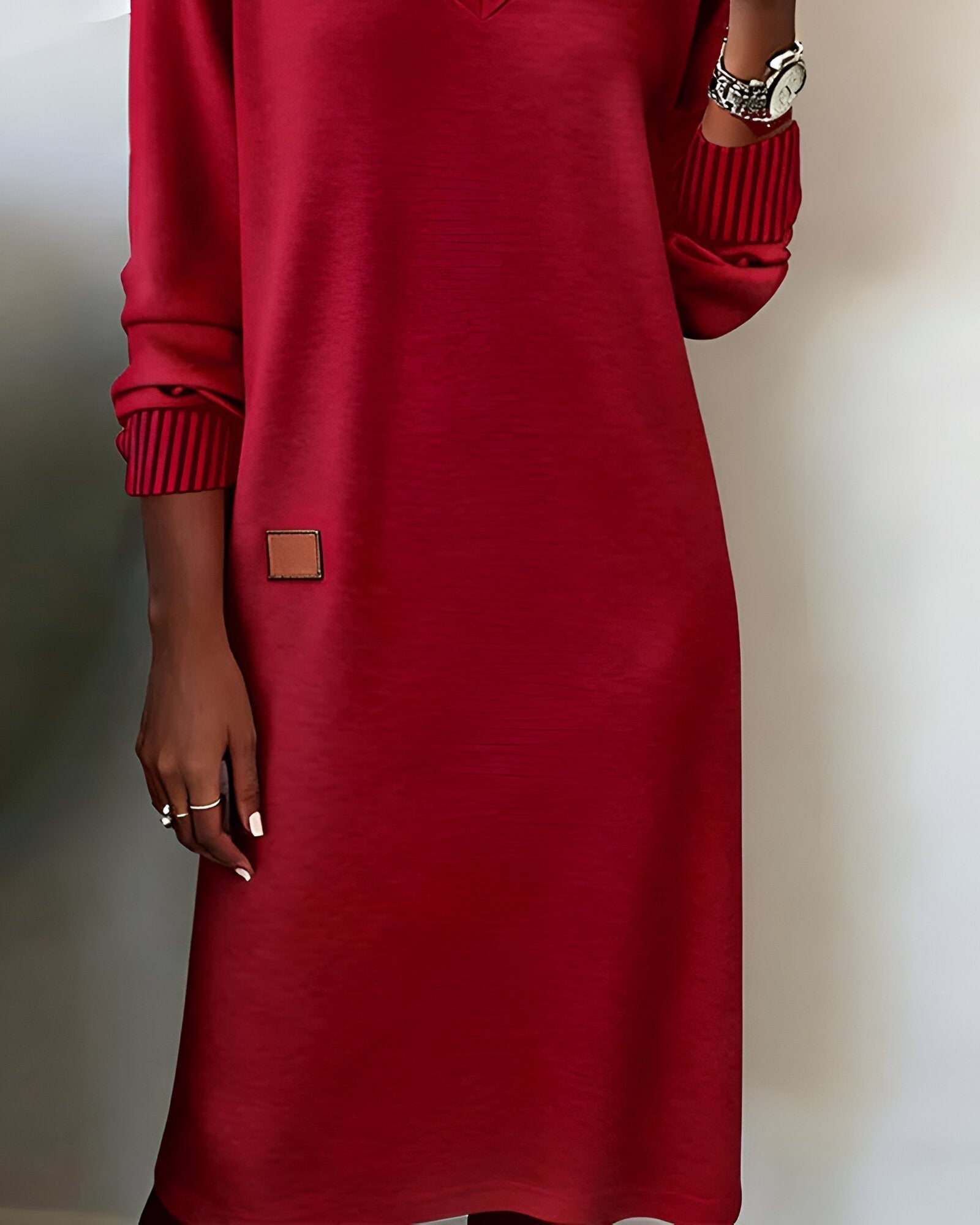 Women's V Neck Midi Dress