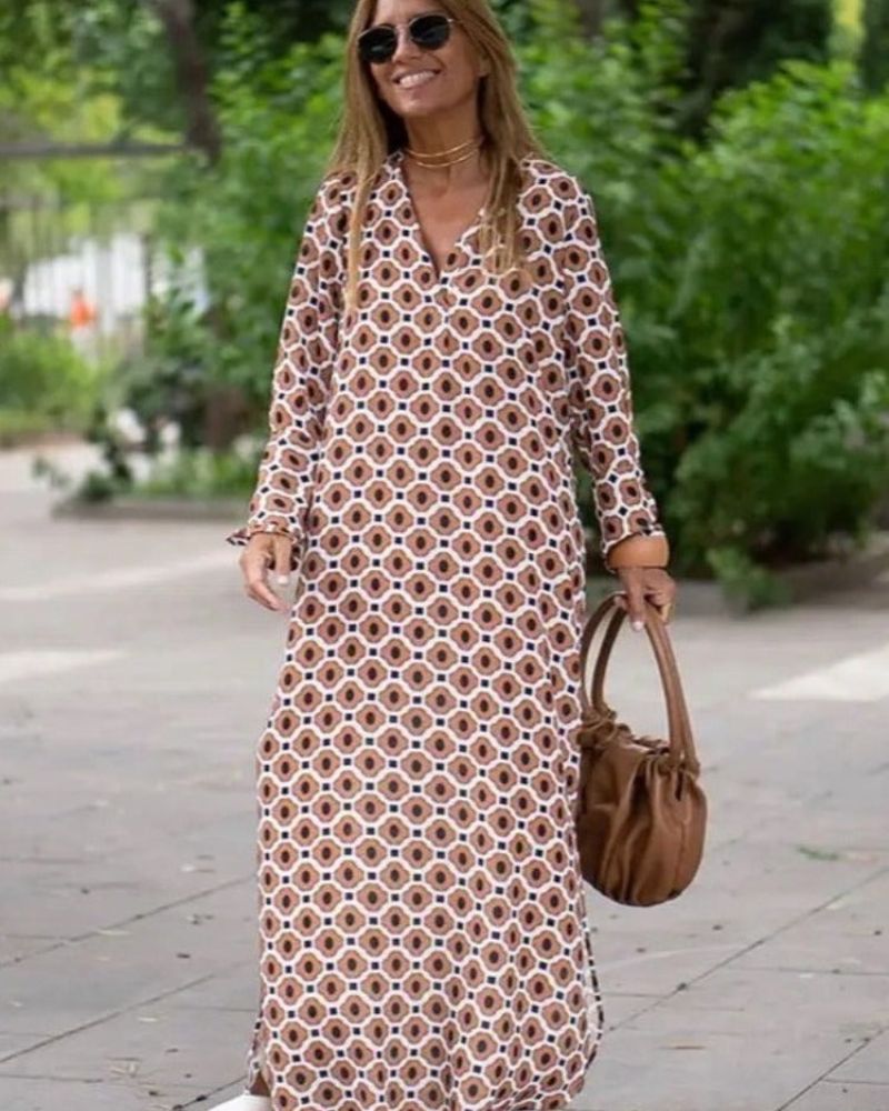 Women's Wrap Midi Dress – Brown
