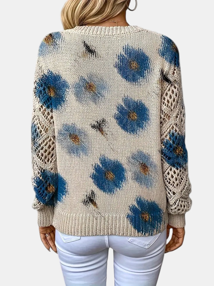 Women's V Neck Long Sleeve Sweater