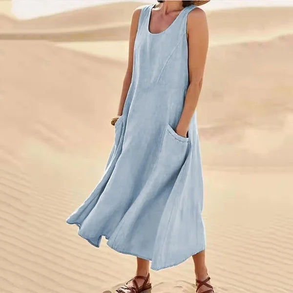 Women's Midi Dress – Light Blue