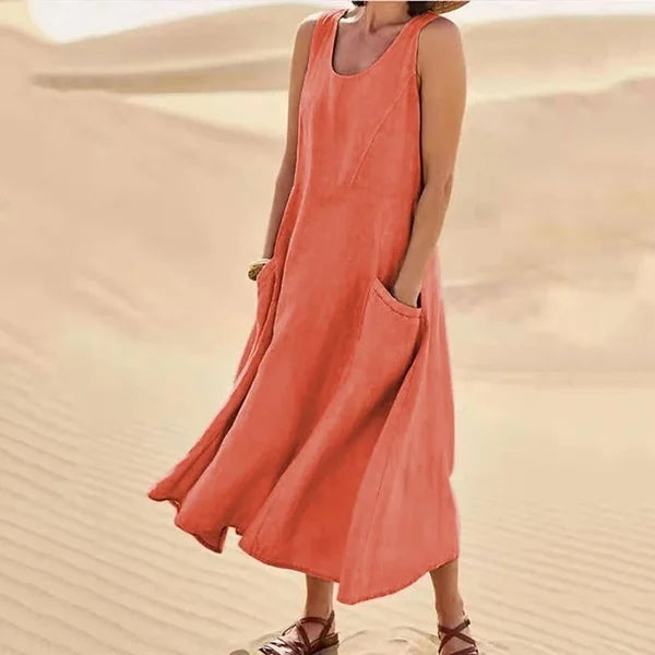 Women's Midi Dress – Orange