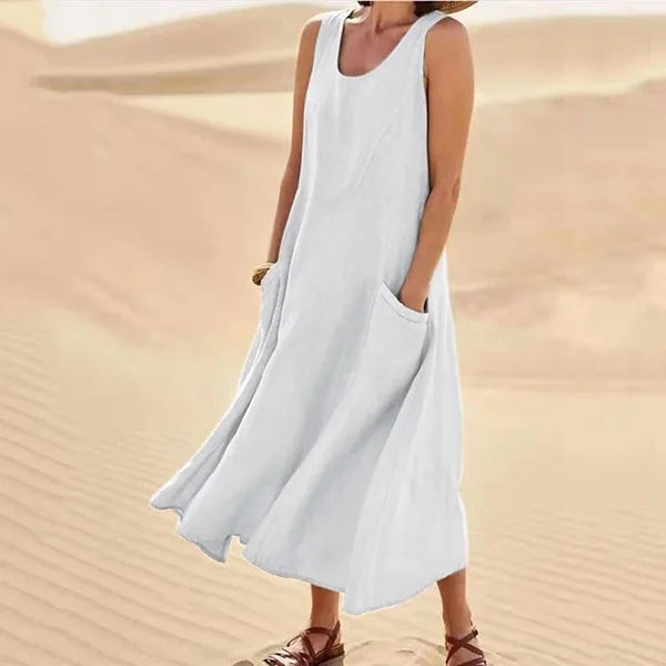 Women's Midi Dress – Beige