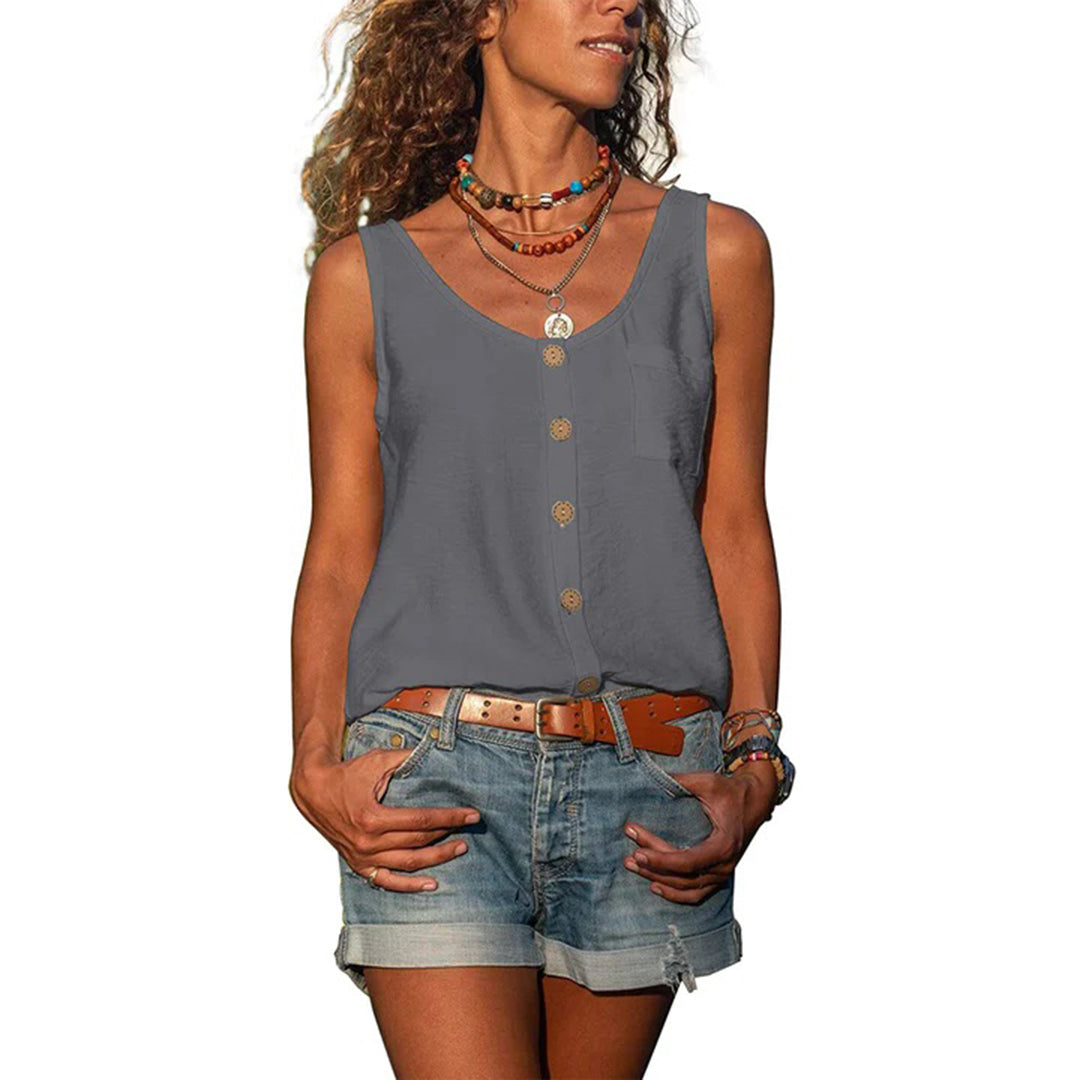 Women's Sleeveless Blouse – Grey