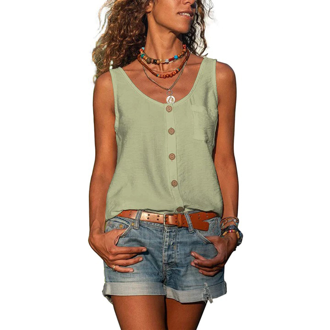 Women's Sleeveless Blouse – Light Green