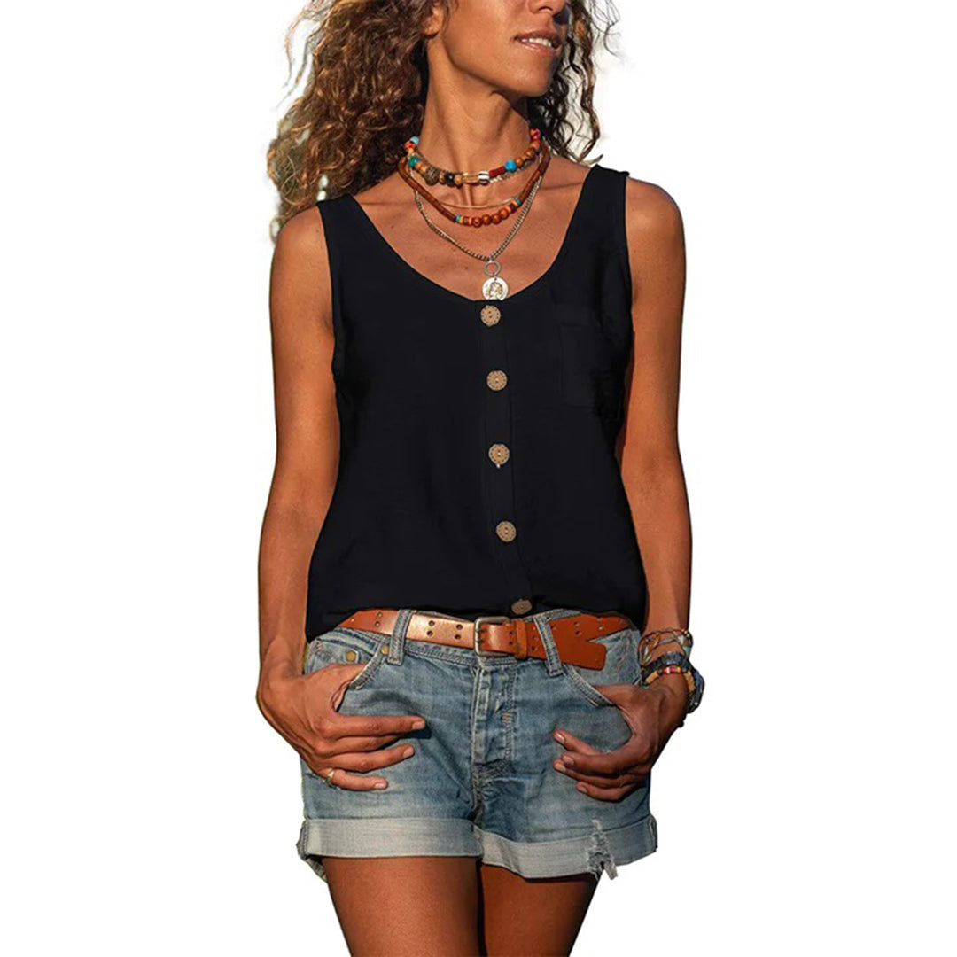 Women's Sleeveless Blouse – Black