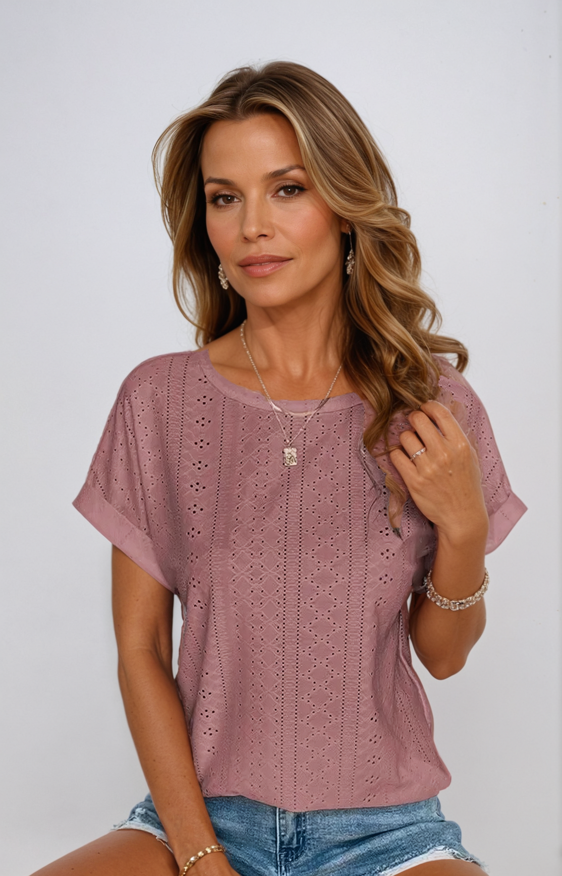 Women's Short Sleeve Blouse – Light Brown