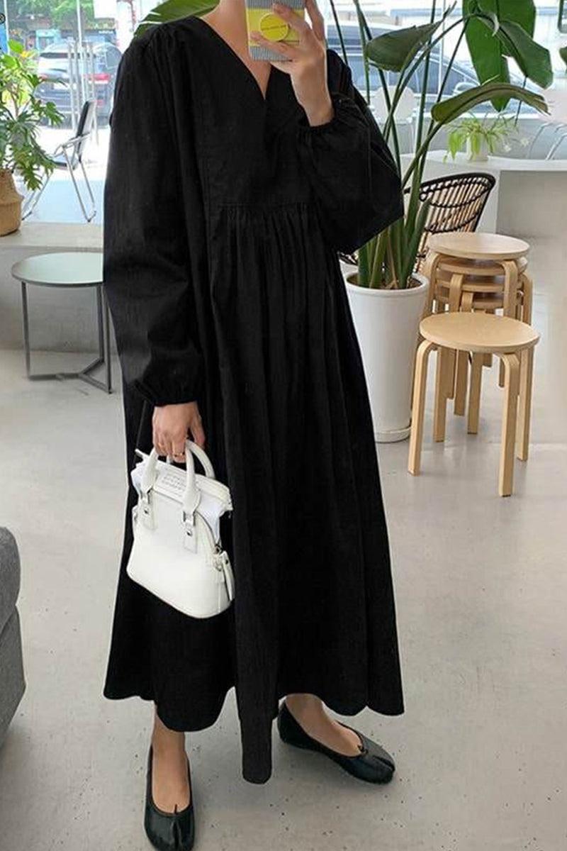 Women's V Neck Midi Dress