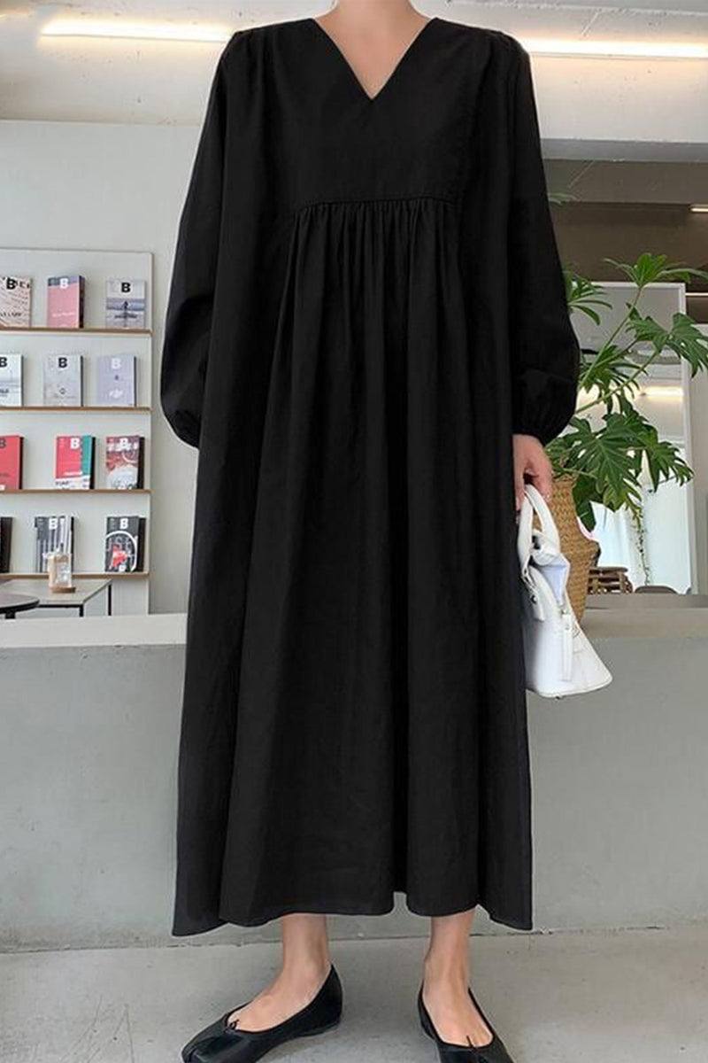 Women's V Neck Midi Dress