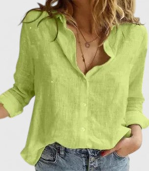 Women's Long Sleeve Blouse – Green