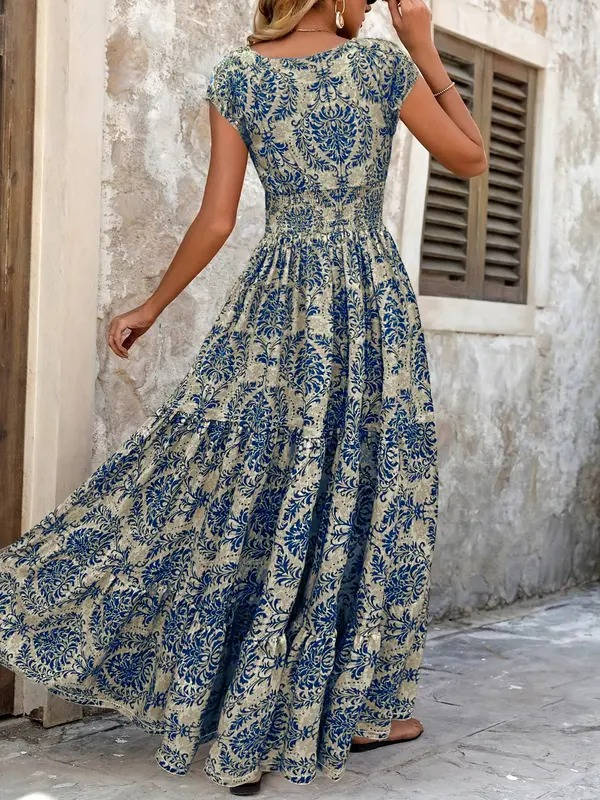 Women's V Neck Maxi Dress
