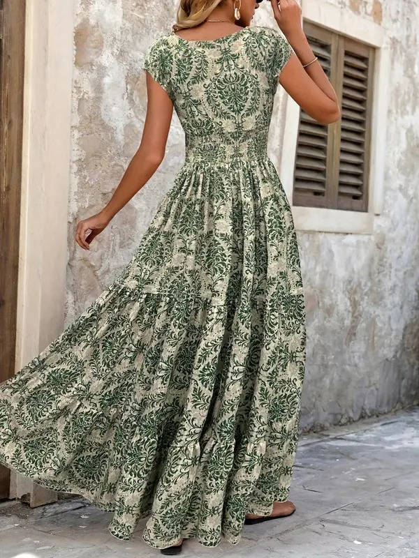 Women's V Neck Maxi Dress