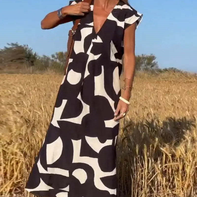 Women's V Neck Maxi Dress