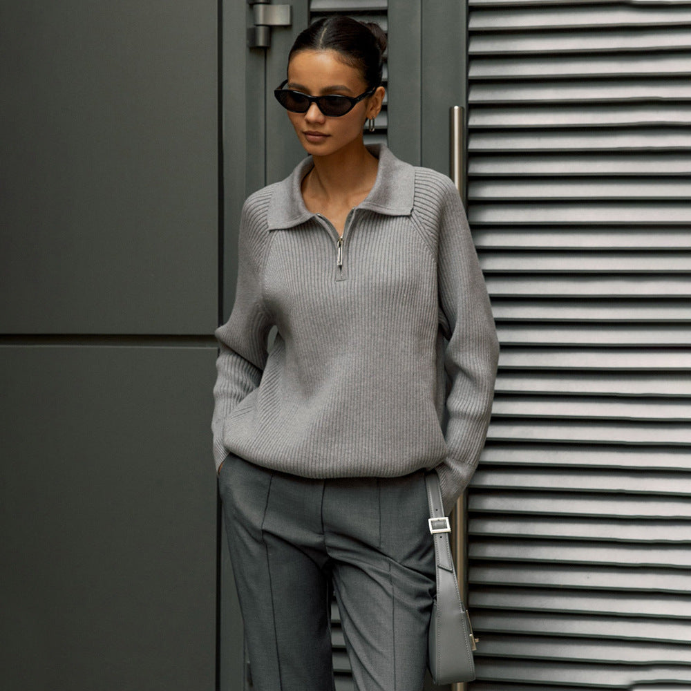 Women's Long Sleeve Sweater – Grey