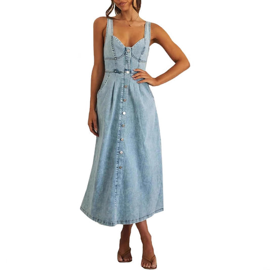 Women's Midi Dress – Light Blue