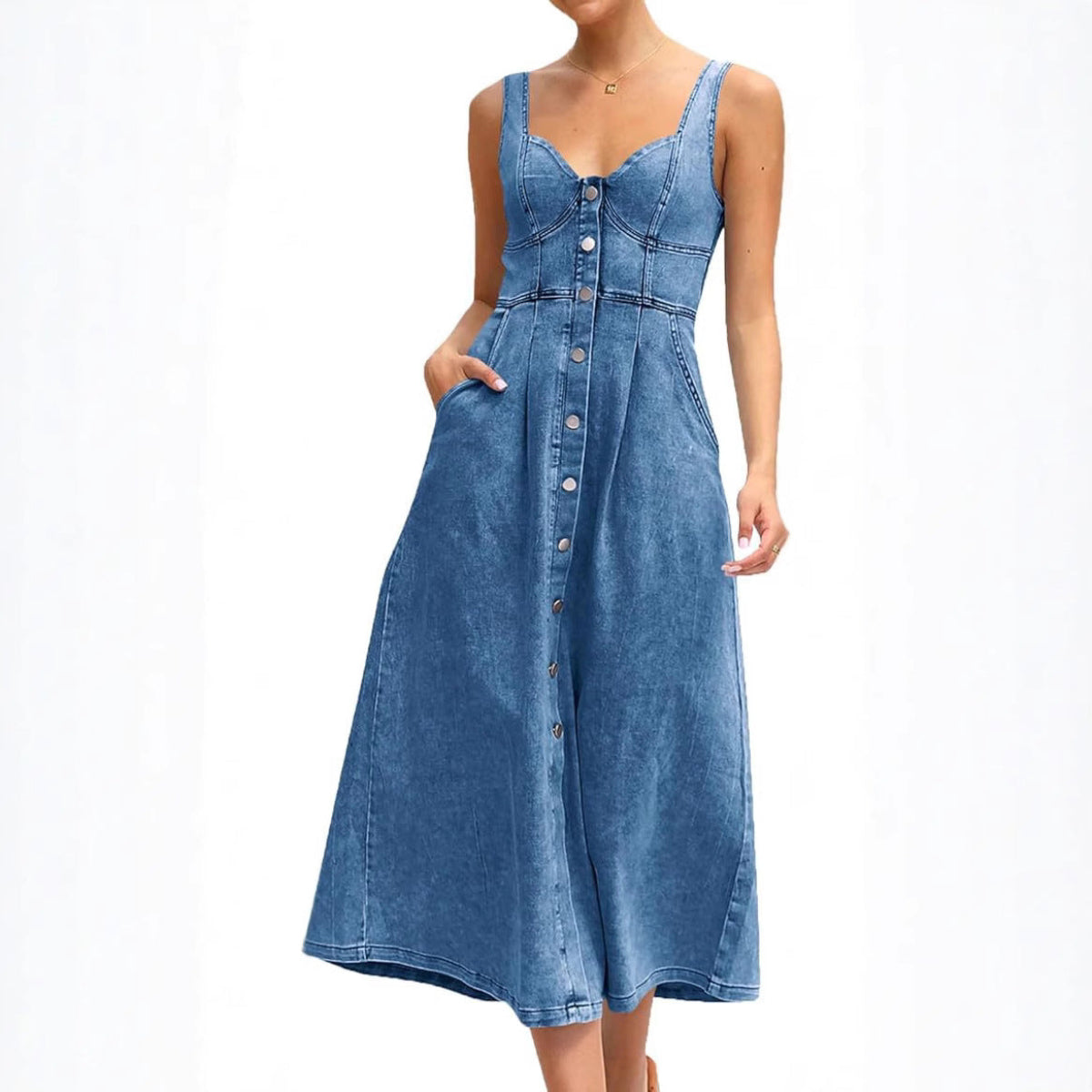 Women's Midi Dress – Dark Blue