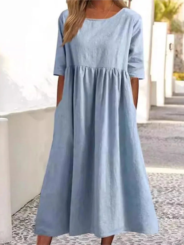 Women's Midi Dress – Light Blue