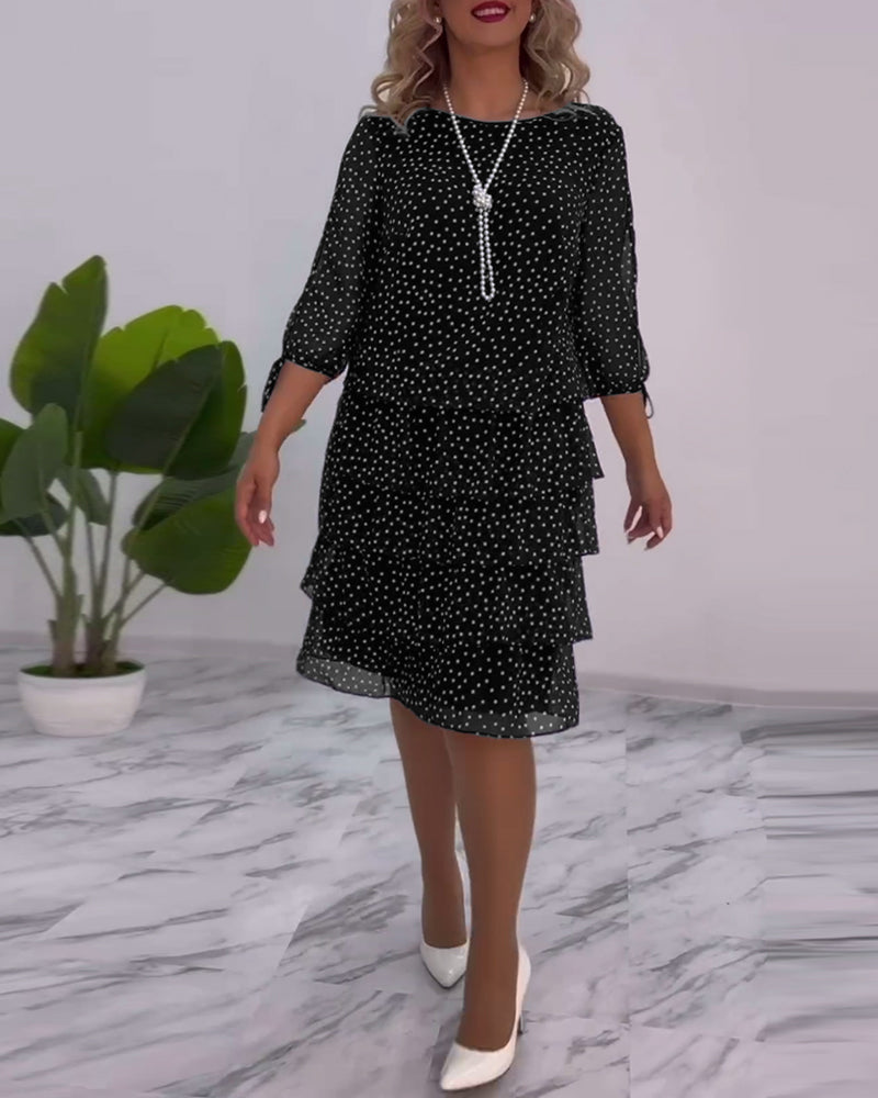 Women's Tiered Midi Dress – Black