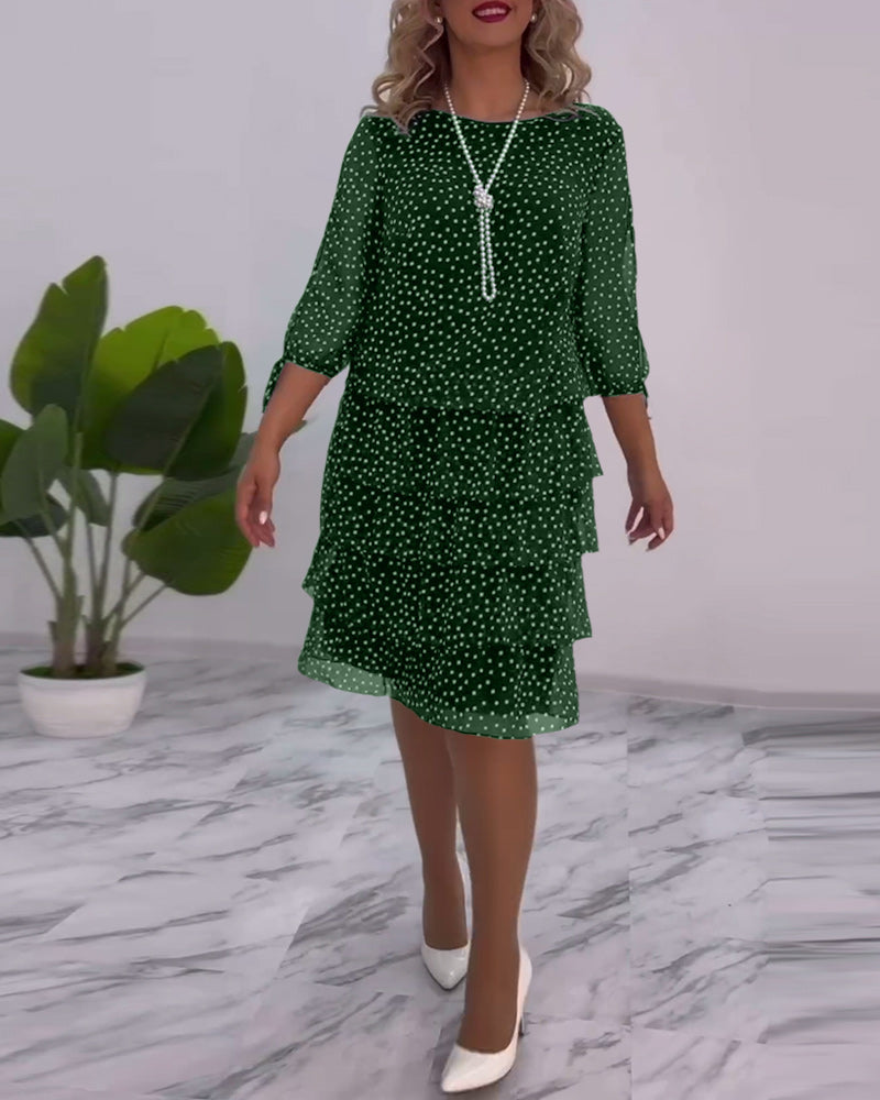 Women's Tiered Midi Dress – Green