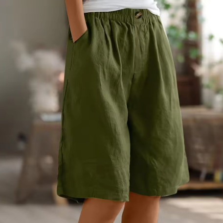 Women's High Waist Shorts – Dark Green