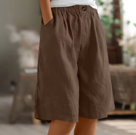 Women's High Waist Shorts – Brown