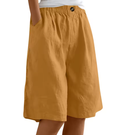 Women's High Waist Shorts – Yellow