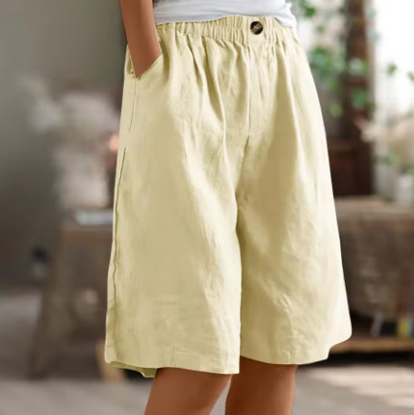 Women's High Waist Shorts – Beige