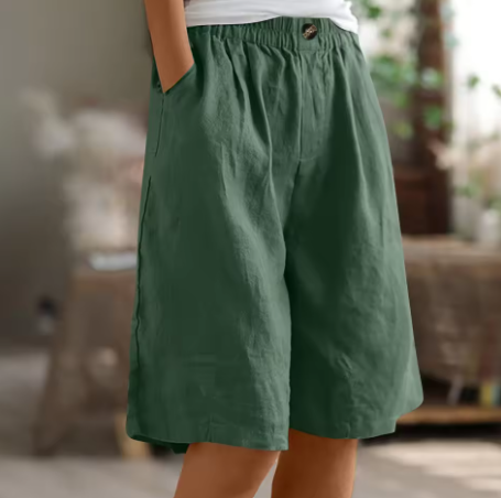 Women's High Waist Shorts – Green