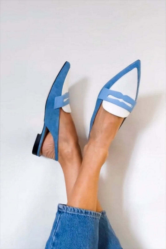 Women's Slingback Loafers – Blue/white