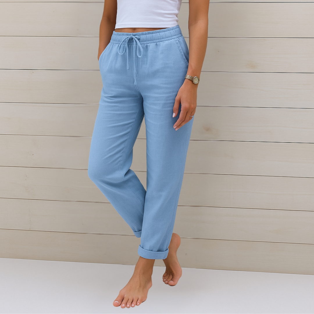 Women's Drawstring Pants – Light Blue